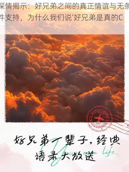 深情揭示:好兄弟之间的真正情谊与无条件支持,为什么我们说‘好兄弟是真的C’