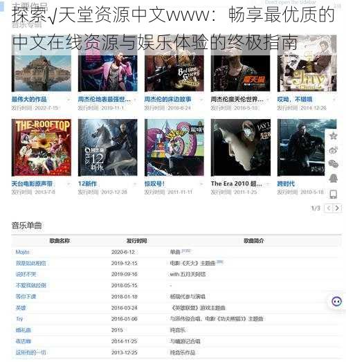 探索√天堂资源中文www:畅享最优质的中文在线资源与娱乐体验的终极指南