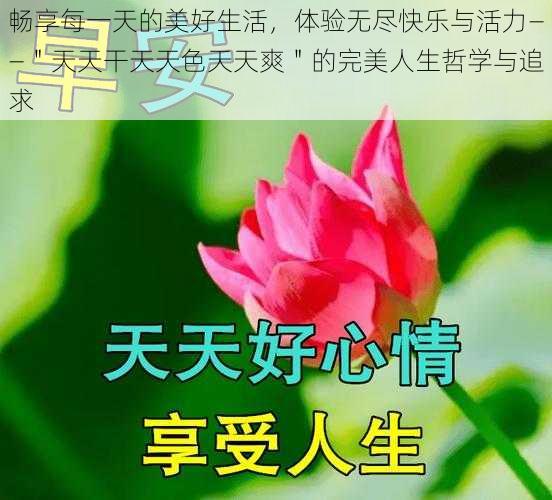 畅享每一天的美好生活,体验无尽快乐与活力——"天天干天天色天天爽"的完美人生哲学与追求